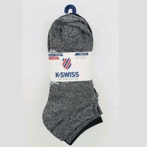 K-Swiss mens court style socks 10 pack gray/blk